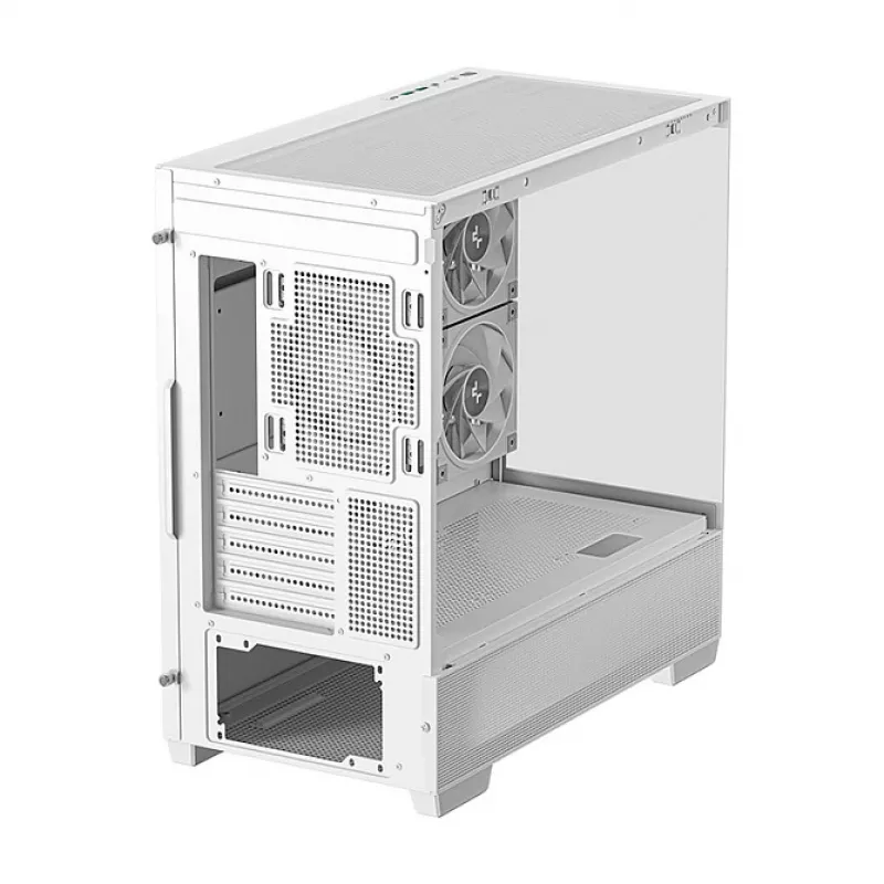 Korpusas DeepCool CG380 3F WH — Baltas, Midi Tower, 235×437×451 mm, ITX/mATX, 3x 120 mm ventiliatoriai