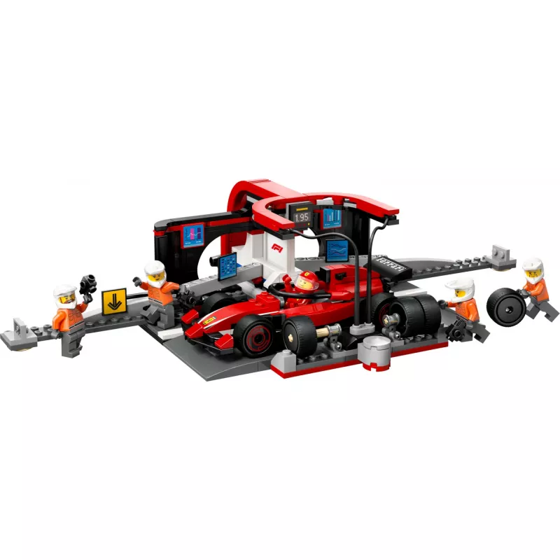 LEGO City F1 Pit Stop 60443 – Ferrari F1 automobilis, 322 dalys, 5 minifigūrėlės, 6+