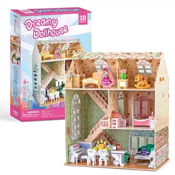 3D popierinis namelio modelis CubicFun P645H – Dreamy, surinkimo rinkinys