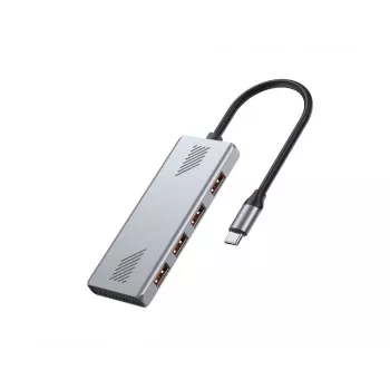 USB šakotuvas GEMBIRD UHB-CM-U310-A4-01 — 4 prievadų šakotuvas: 1×USB 3.1 + 3×USB 2.0, juodos spalvos