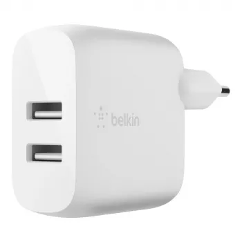 Belkin BOOST CHARGE maitinimo adapteris - 24 W - QC 3.0 - 2 USB išėjimai - baltas (WCB002VFWH)