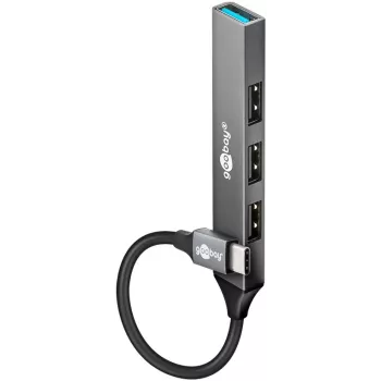 Goobay Slim 4 prievadų USB šakotuvas, USB-C™ į USB-A, USB 3.2 (74457)