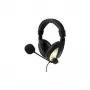 LogiLink HS0011A – ausinės Call Center / biurui, dvinarės, lankelis, juodos, laidinės, 3,5 mm (HS0011A)