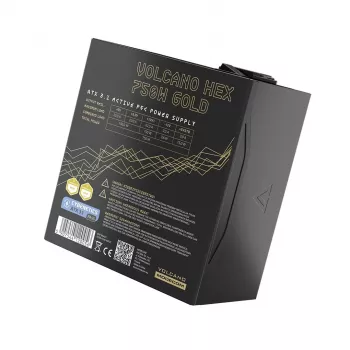 Maitinimo blokas MODECOM VOLCANO HEX GOLD 750W, 80 PLUS Gold, ATX 3.1, modulinis, 14 cm ventiliatorius