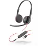 Ausinės HP POLY Blackwire C3225 laidinės USB-A antgalvinės biurui / skambučių centrui, 20–20000 Hz, 121 g, juodos
