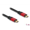 DeLOCK USB kabelis USB Type-C kištukas-kištukas 10 Gbps PD 3.0 100 W 1 m raudonas metalinis