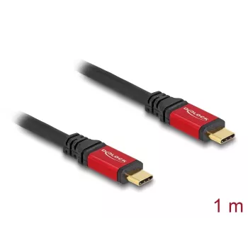 DeLOCK USB kabelis USB Type-C kištukas-kištukas 10 Gbps PD 3.0 100 W 1 m raudonas metalinis
