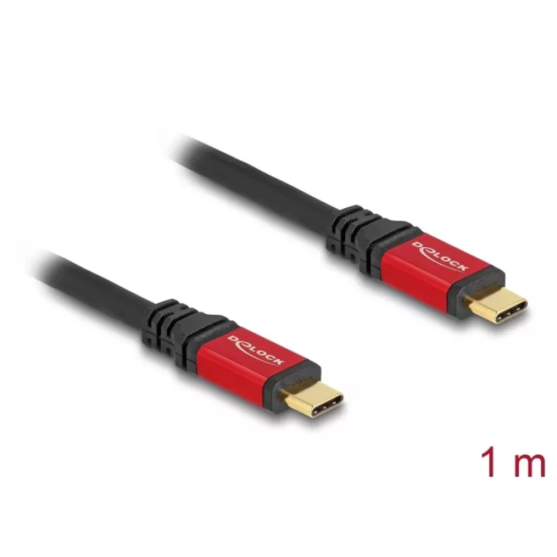 DeLOCK USB kabelis USB Type-C kištukas-kištukas 10 Gbps PD 3.0 100 W 1 m raudonas metalinis
