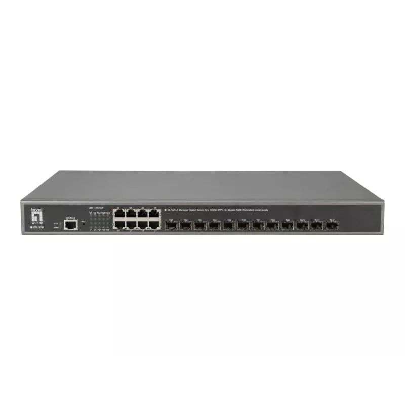LevelOne GTL-2091 Valdomas L3 Gigabit Ethernet (10/100/1000) jungiklis, pilkas
