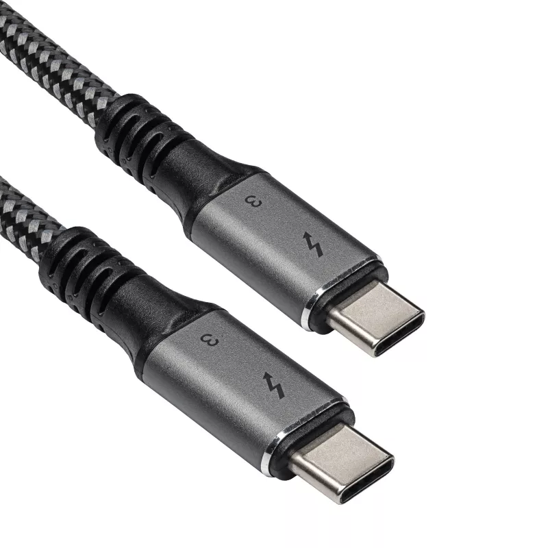 Akyga AK-USB-34 USB-C – USB-C Thunderbolt 3 kabelis, 40 Gbps, 100 W, 1,5 m, juodas