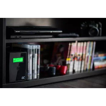 Green Cell UPS01LCD nepertraukiamo maitinimo šaltinis (UPS) Linijinis-interaktyvus 0.6 kVA 360 W 2 AC lizdai