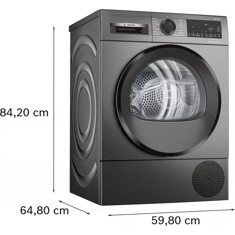 Bosch WQG245DXSN Šilumos siurblio džiovintuvas 9 kg