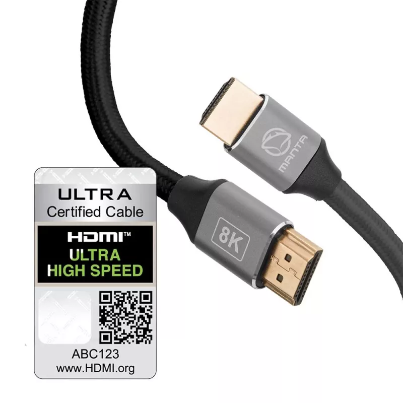 HDMI kabelis MANTA HDMI-1.5MC 1,5 m, palaiko iki 8K