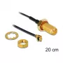 DeLOCK 88746 RP-SMA (montuojama) – MHF/U.FL-LP-068 (I-PEX) kištukas, antenos adapterio kabelis, 1.13, 0,2 m, atsparus vandens purslams