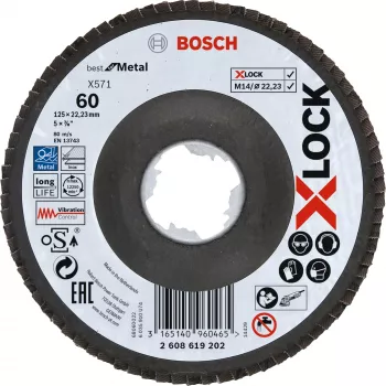 Šlifavimo diskas Bosch X-LOCK X571 BEST FOR METAL