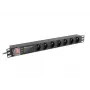 Lanberg PDU-PRO-07E-0200-BK perjungiamas maitinimo skirstytuvas 1U, 6x E tipo lizdai, 2 m kabelis