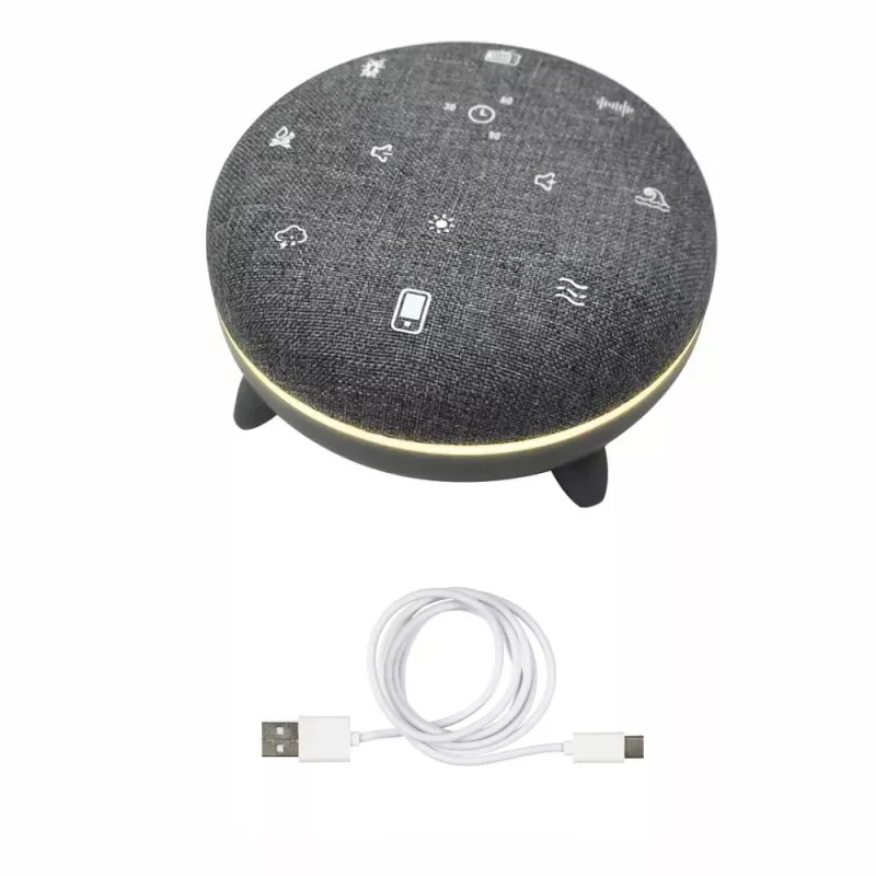 Nešiojamas garsiakalbis MANTA SPK03-GR Szumi-GO – žalias, Bluetooth, kūdikio miego garsai, laikmatis, RGB foninis apšvietimas, 12,5×7,5×12,5 cm