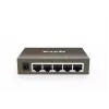Nevaldomas komutatorius TENDA TEG1005D — 5x Gigabit RJ-45 prievadai, 10 Gbit/s perjungimo talpa, pilkas metalinis korpusas