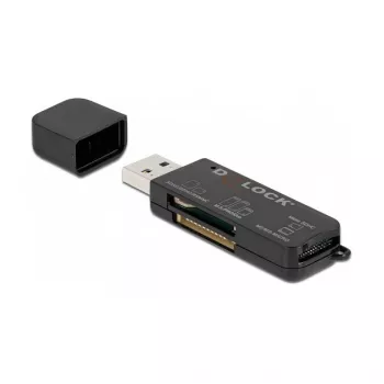DeLOCK SuperSpeed USB kortelių skaitytuvas SD, Micro SD, MS