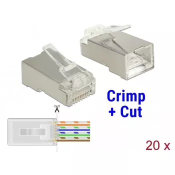RJ-45 kištukas DeLOCK 86454, 20 vnt., skaidrus polikarbonatas