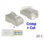 RJ-45 kištukas DeLOCK 86454, 20 vnt., skaidrus polikarbonatas