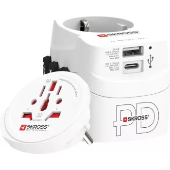 Skross World Adapter PRO Light USB AC30PD (61663) – universalus kelioninis adapteris su USB-C PD