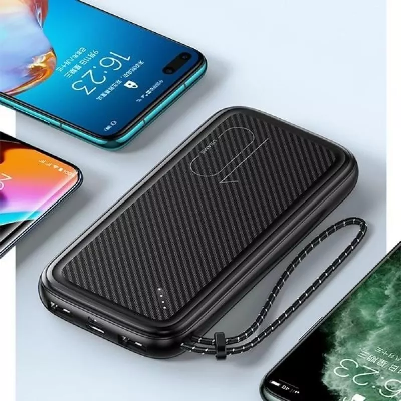 Nešiojamas maitinimo bankas USAMS PB56 10000mAh 2xUSB / USB-C / MicroUSB greitas įkrovimas