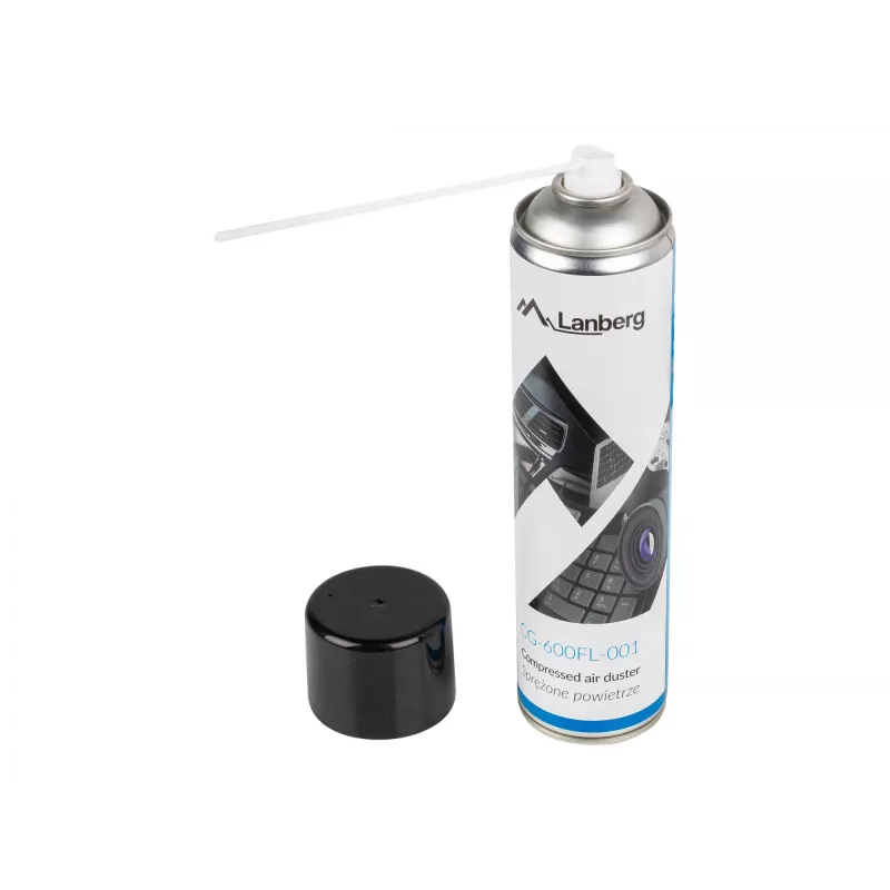 Suspausto oro valiklis LANBERG CG-600FL-001 – 600 ml, kompiuterių valymui, juoda/mėlyna/balta