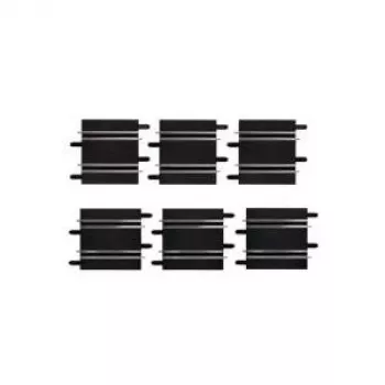 Trasos dalys CARRERA Tiesieji – 3×100 mm + 3×114 mm juodi, 6 vnt.