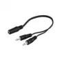 Wentronic Goobay 3,5 mm lizdo adapterio kabelis, juodas, 0,2 m - 3,5 mm lizdas (3 kontaktai, stereo) > 2x 3,5 mm kištukas (2 kontaktai, mono) (50472)