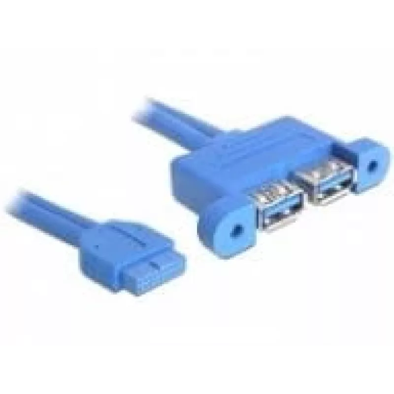 USB laidas DeLOCK 82941 USB 3.2 Gen 1 0,45 m 2 x USB A mėlynas