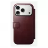 Mobiliojo telefono dėklas Nomad Modern Leather Folio, skirtas Apple iPhone 17 Pro, 6,3 colio (16 cm), odinis, bordo spalvos