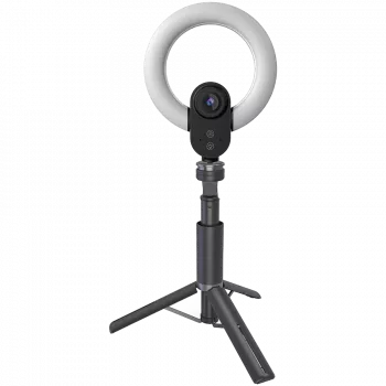 LORGAR Circulus 910, srautinio vaizdo internetinė kamera, 5MP 2592x1944, iki 60 kadrų per sekundę, Sony STARVIS, įmontuotas 5,5 inch žiedinis apšvietimas, sulankstomas trikojis
