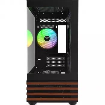 Kompiuterio korpusas Micro ATX Thermaltake View 170 WS ARGB, juodas, su 2x 120 mm šoniniais ir 1x 120 mm galiniu ventiliatoriumi, 2.5/3.5 colio kietieji diskai