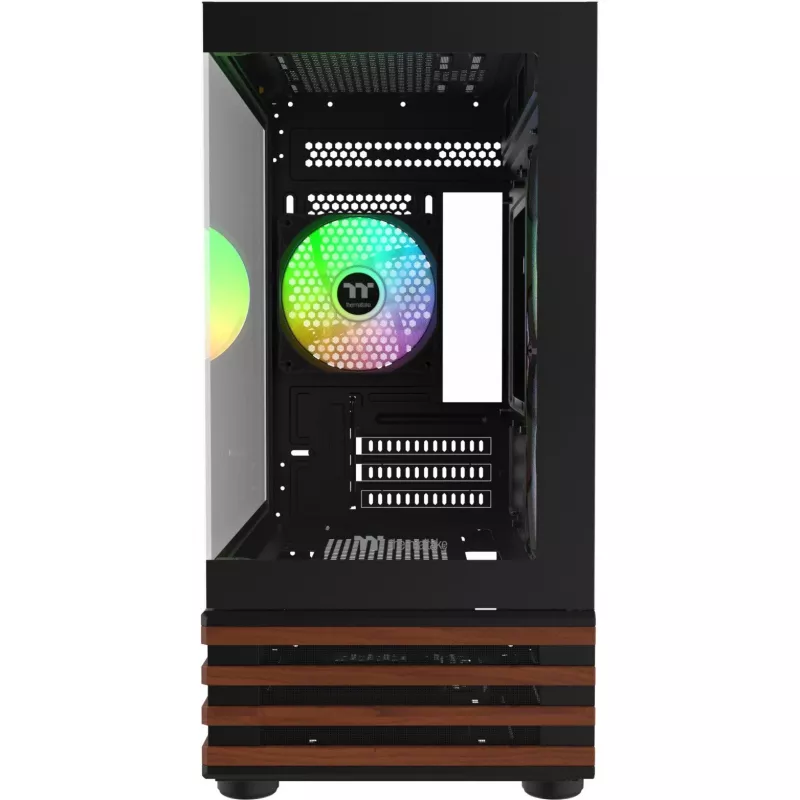 Kompiuterio korpusas Micro ATX Thermaltake View 170 WS ARGB, juodas, su 2x 120 mm šoniniais ir 1x 120 mm galiniu ventiliatoriumi, 2.5/3.5 colio kietieji diskai