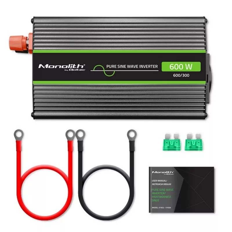 Qoltec Monolith keitiklis automobilinis 600 W 12 V