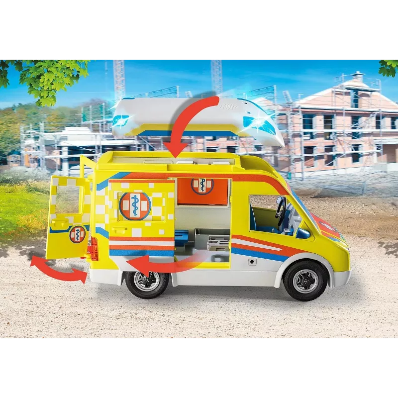 Playmobil 71202 City Life Greitosios pagalbos automobilis su šviesomis ir garsu, žaidimų rinkinys, tinkamas nuo 4 metų