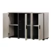 Komoda Cama Meble SOHO 120×41×80 cm – kaušiniai fasadai, juodas karkasas
