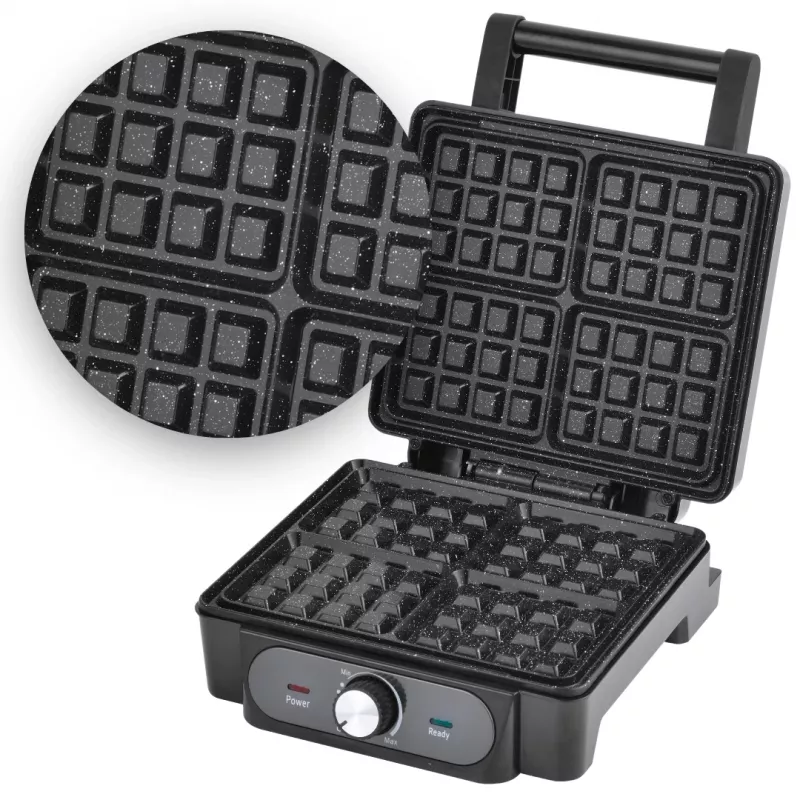 Vafelinė Lovio LVWF001BK – 1400 W, juoda, elektrinė stalinė vafelinė