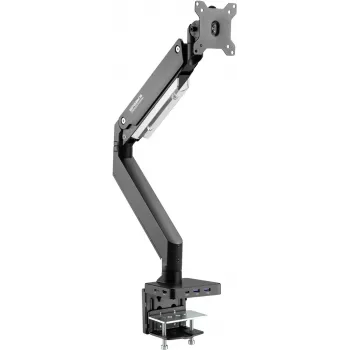 SpeaKa Professional SP-MM-810 Vieno monitorio laikiklis ant stalo su integruota dokovimo stotele, 43,2 cm (17 inch) - 88,9 cm (35 inch), dujinė spyruoklė, pakreipiamas, pasukamas (SP-10506476)