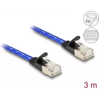 DeLOCK RJ45 Flat Cat.6A 3m mėlynas tinklo kabelis