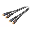 Wentronic Goobay garso laidas – kompozitinis audio – RCA (S) į RCA (S) – 1,5 m – dvigubai ekranuotas koaksialinis laidas – juodas (50032)