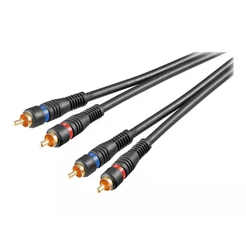 Wentronic Goobay garso laidas – kompozitinis audio – RCA (S) į RCA (S) – 1,5 m – dvigubai ekranuotas koaksialinis laidas – juodas (50032)