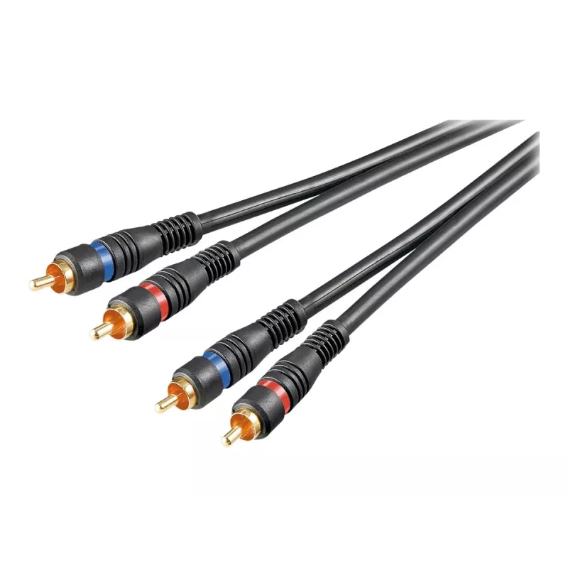 Wentronic Goobay garso laidas – kompozitinis audio – RCA (S) į RCA (S) – 1,5 m – dvigubai ekranuotas koaksialinis laidas – juodas (50032)