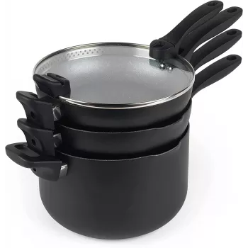 Puodų rinkinys Russell Hobbs RH01840EU7 – 4 dalių sukraunamas metalinis marmurinis