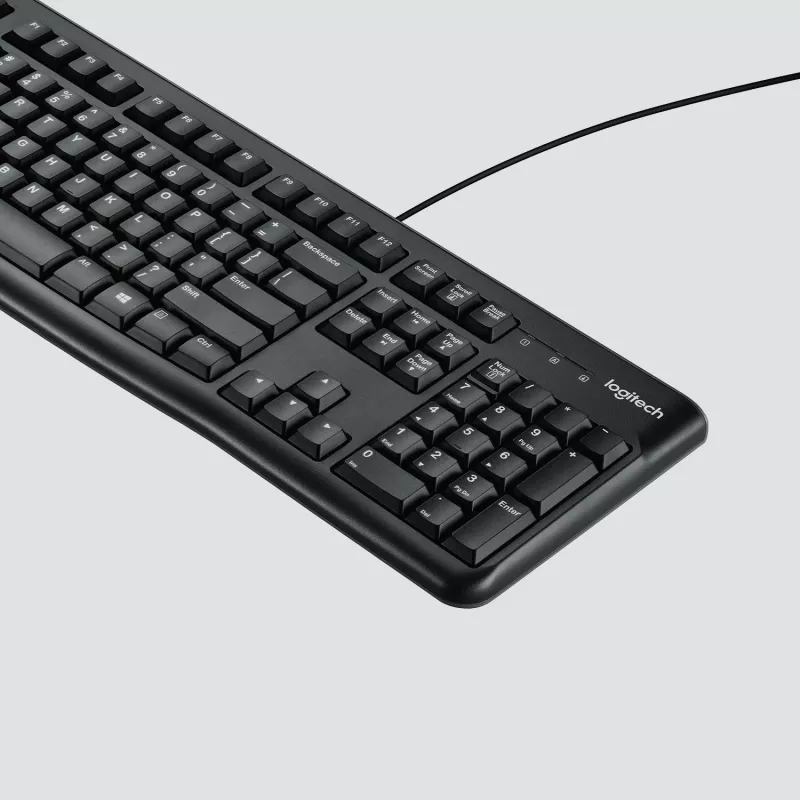 Logitech K120 USB klaviatūra, Šveicarijos raskladė, juoda (920-002504)