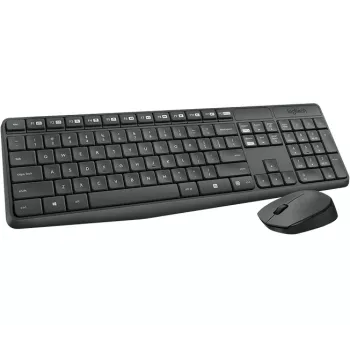 Belaidis klaviatūros ir pelės rinkinys Logitech MK235, pilno dydžio, pilka