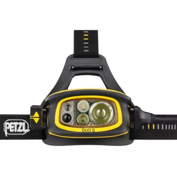 Priekinė lemputė su galvos juosta Petzl Duo S juoda geltona