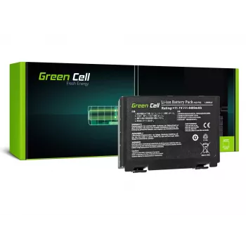 Baterija Green Cell AS01, skirta ASUS K40 K50 K60 K70 X70, Li-Ion 10,8 V 4400 mAh, 6 elementų, juoda