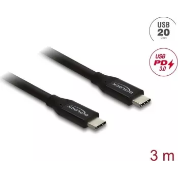 USB koaksialinis kabelis DELOCK 20 Gbps su PD 3.0 60 W (81708)
